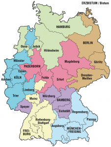 Karte deutschen (Erz-)Bistümer